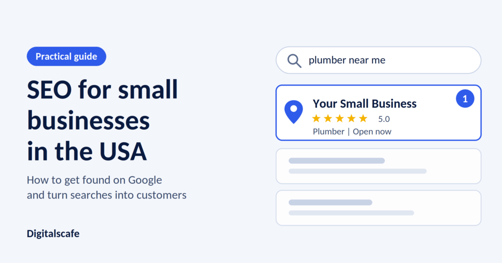 SEO for small businesses in the USA: a local Google search result showing a small business ranked first